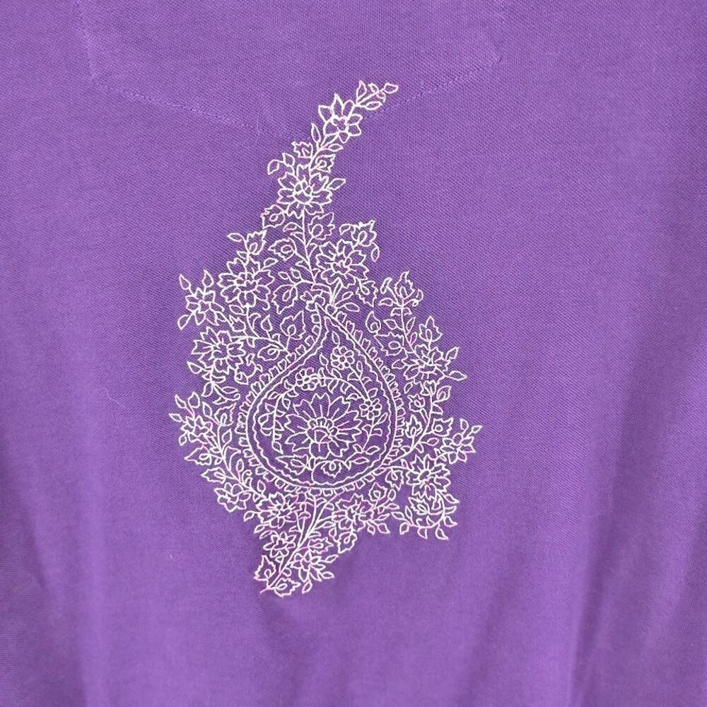 ROBERT GRAHAM L Polo Embroidered Purple - Picture 5 of 6